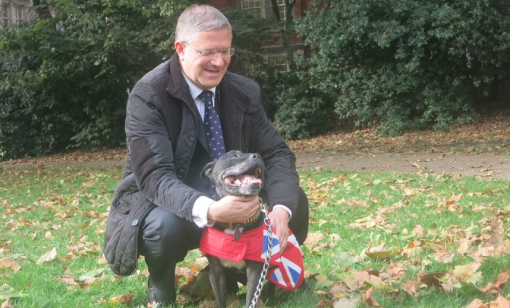 Andrew Rosindell MP with his dog, Buster