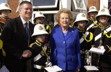 Andrew Rosindell M.P. with Baroness Thatcher in Romford in 2005